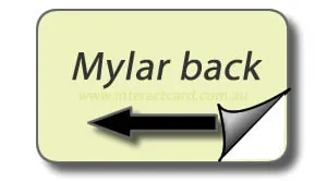 Self adhesive Mylar backed white cards